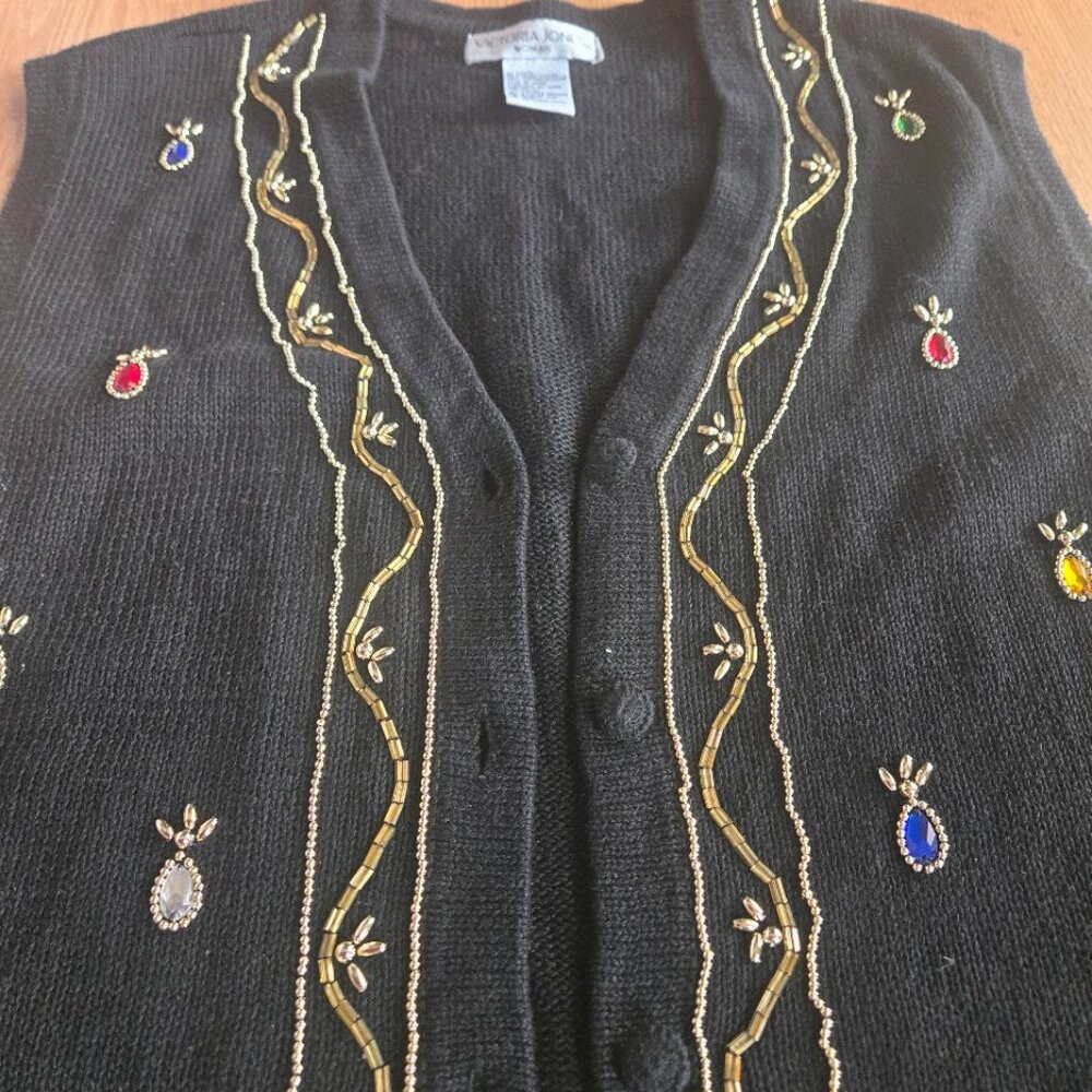 Vintage Victoriaβ Jones Embellished Vest | 2X - Picture 5 of 8